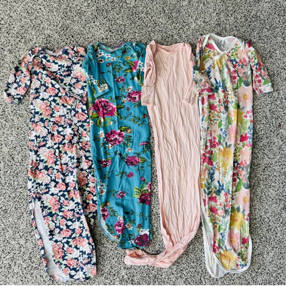 4 Knotted Newborn Gowns